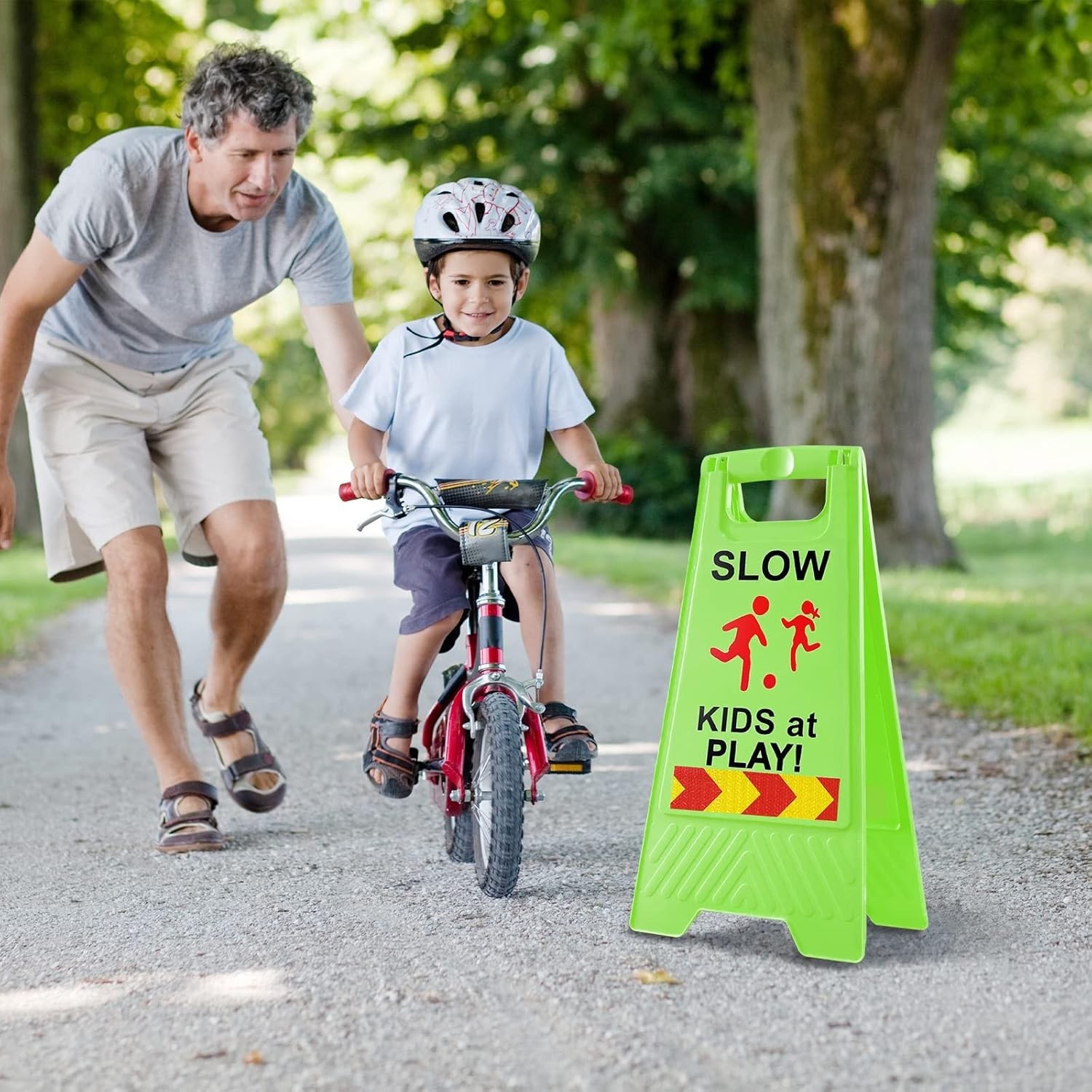 Slow Signs for Street, Double-Sided Text and Graphics with Reflective Tape, C…