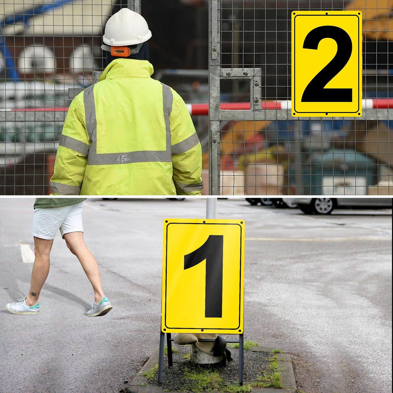 12×8 inches Number Sign 7 for Tennis Court Numbered Sign for Parking Lots