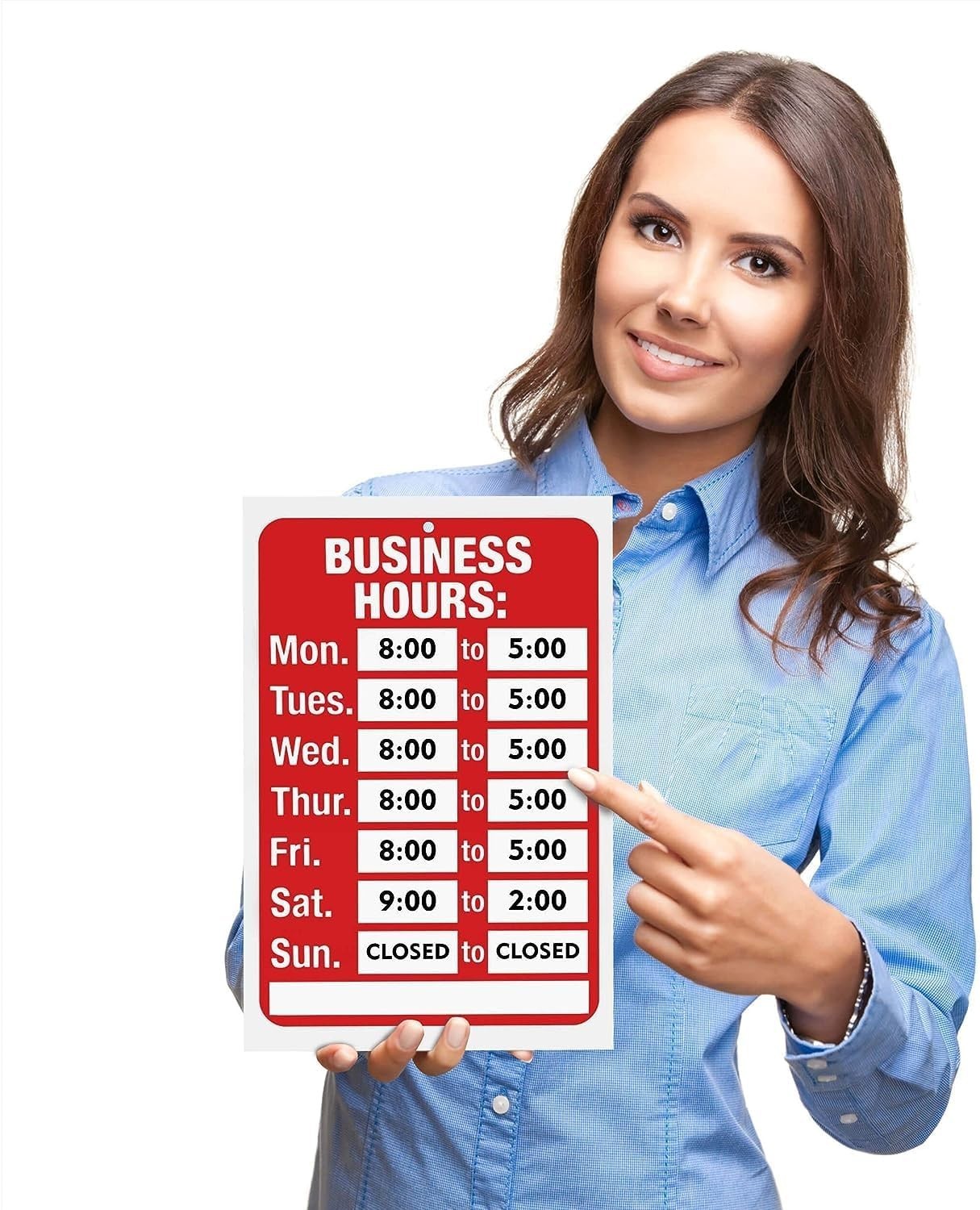 PVC Business Hours Sign for Glass Door – Customizable Display, 11.7 x 7.7 Inch