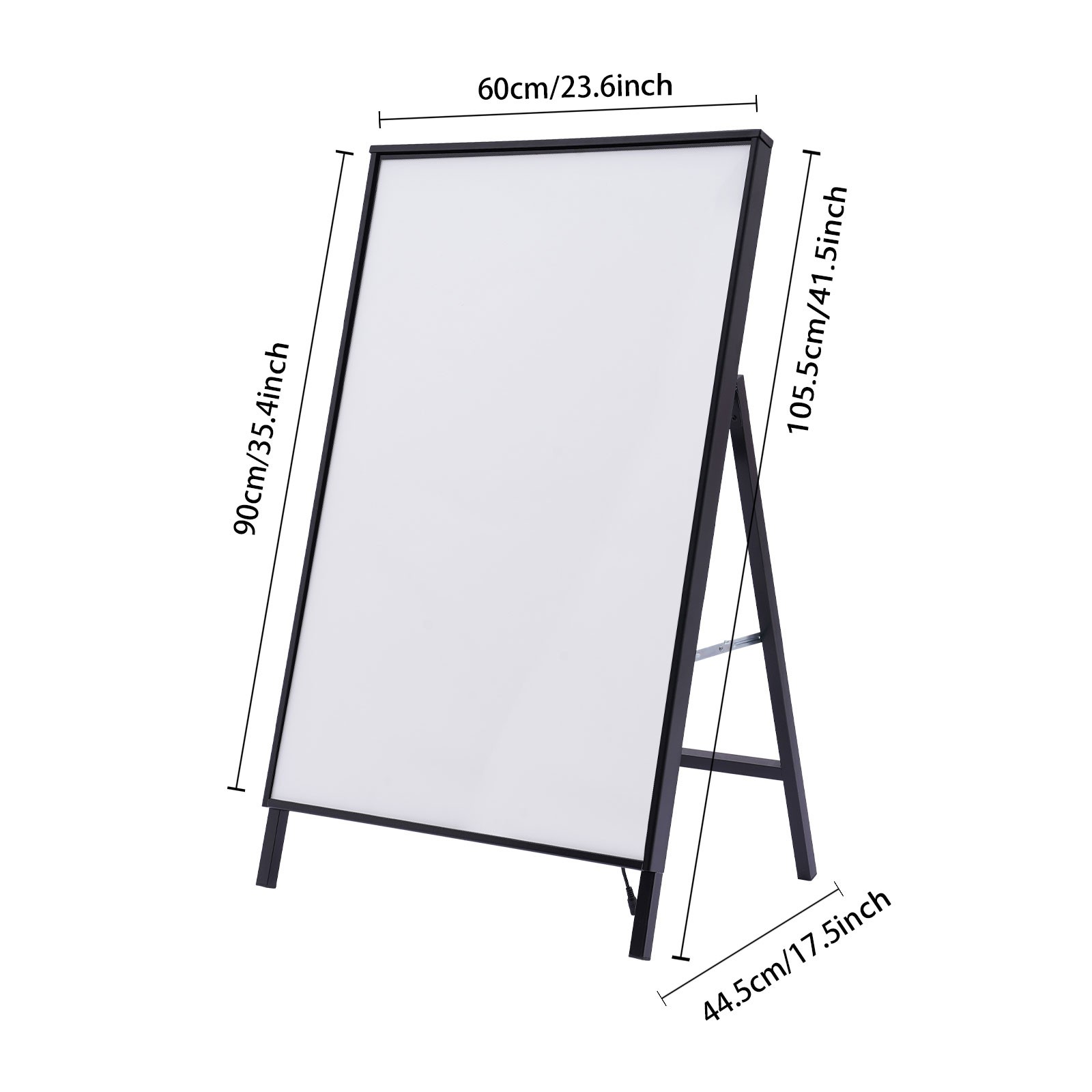 LED Movie Poster Frame Floor Standing 60 × 90 cm Light Guide Black