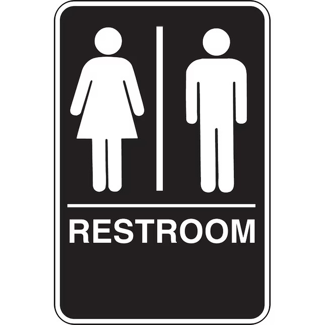 Hillman ADA Unisex Restroom 9-in x 6-in Plastic Restroom Sign