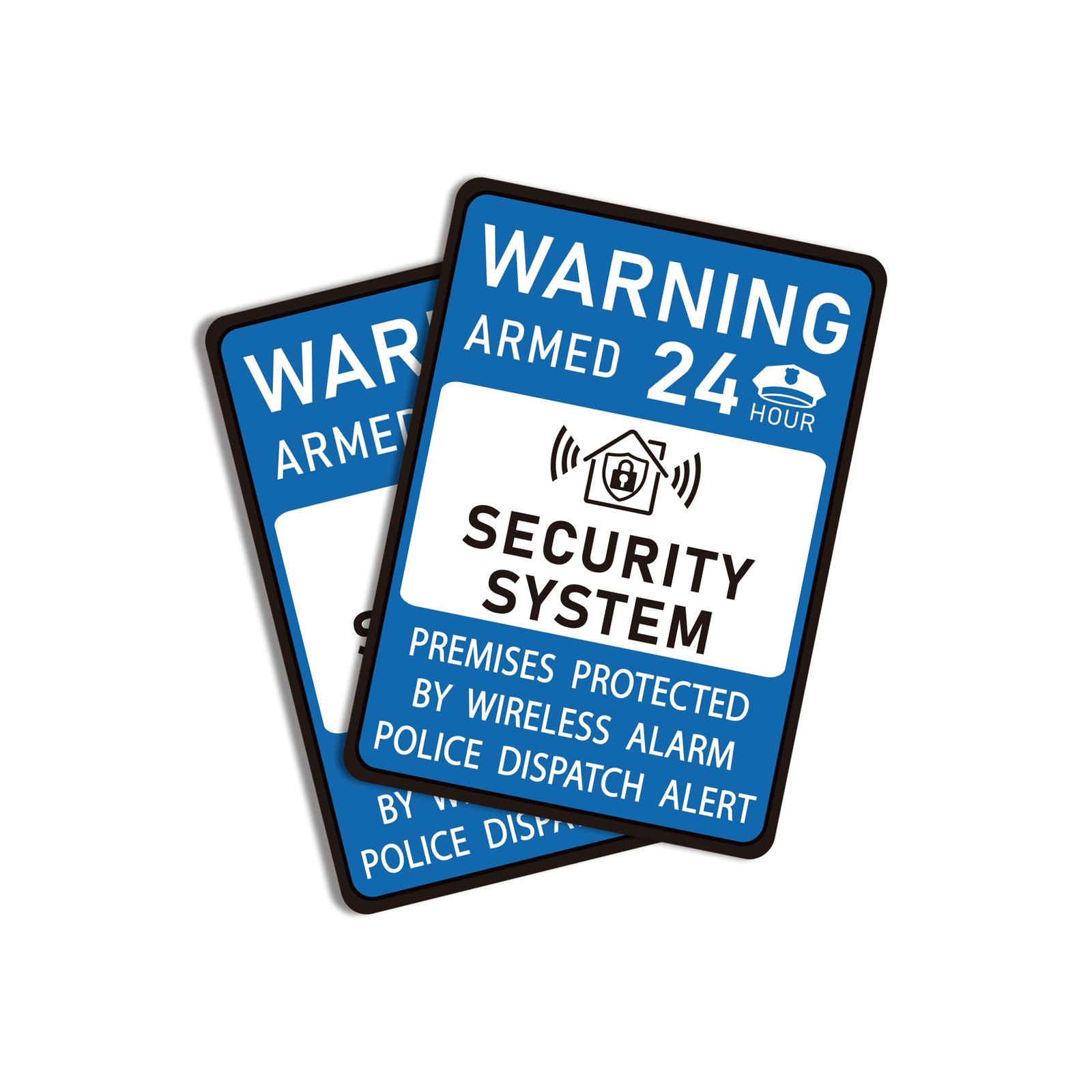 2PCS Security Alarm System Sign for Home, Self-Adhesive Small 24 Hours Warnin…