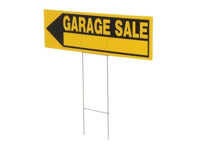 6 In. X 24 In. Corrugated Plastic Garage Sale Sign
