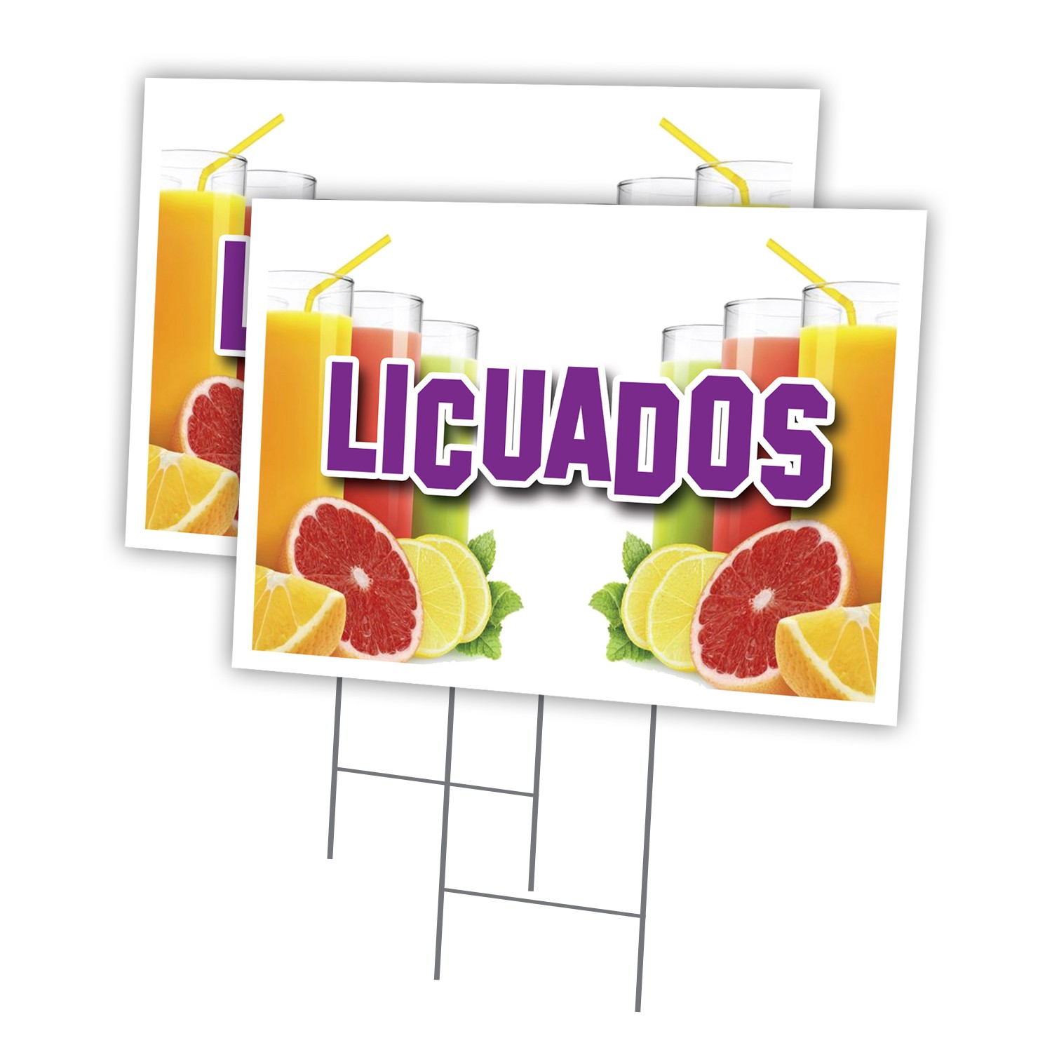 Licuados Multi-Pack of Yard Signs & Stake outdoor plastic coroplast window