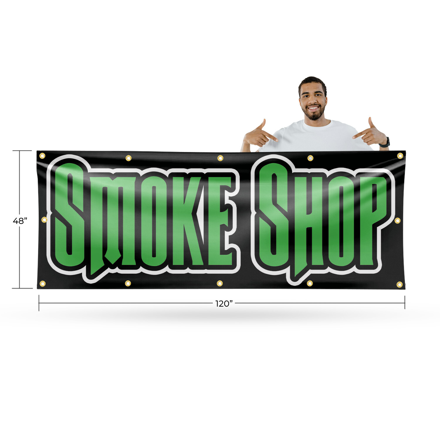 Smoke Shop 13 oz Vinyl Banner Sign with Metal Grommets Heavy-Duty Single-Sided