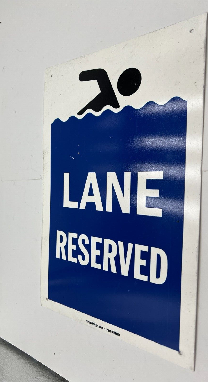 QTY 5 SmartSign “Lap Lane” Two-Sided Standing Floor Sign Swimming Symbol BB2B