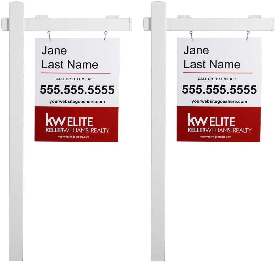 Vinyl PVC Real Estate Sign Post 6ft Tall – White