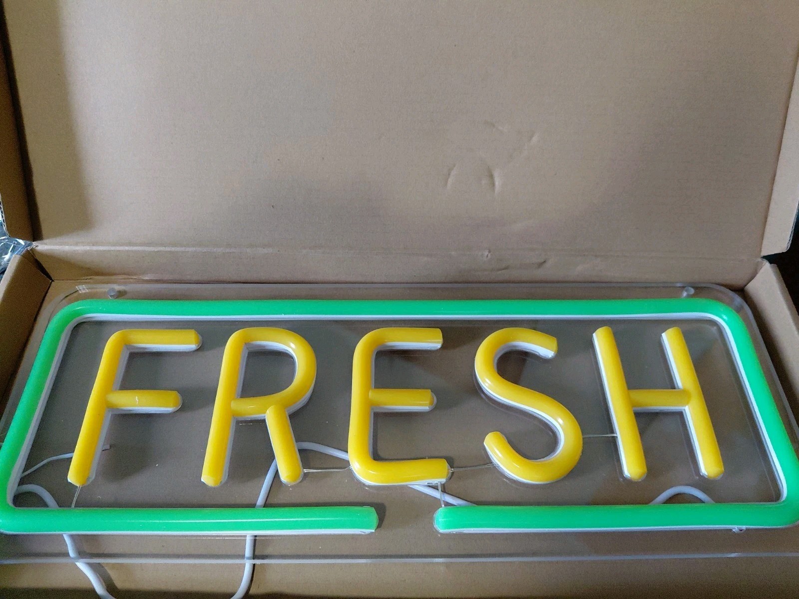 “Fresh” Sign | Neon, LED Light | 14.2″ x 5.6″ Bright!! USB Acrylic