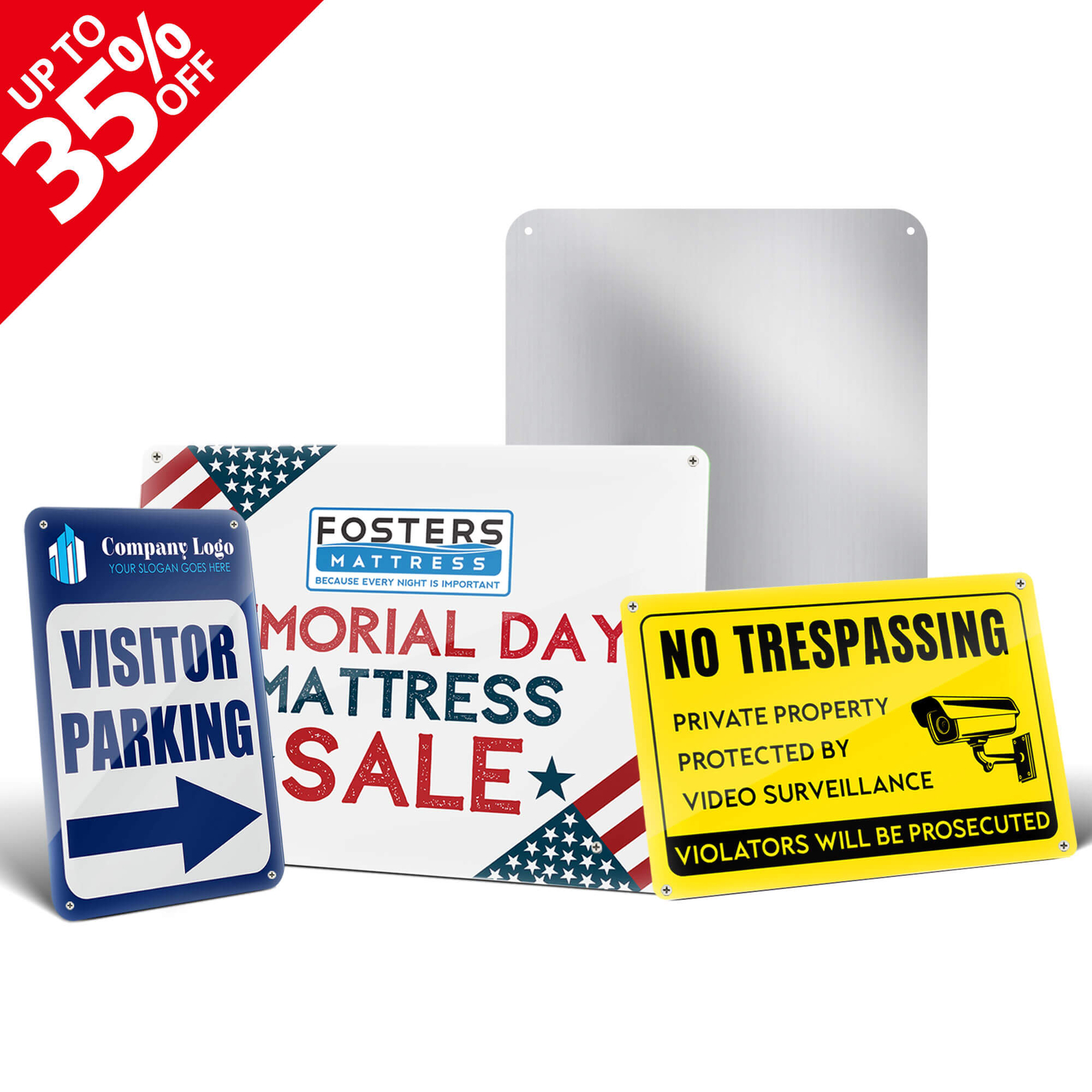 Anley Custom Aluminum Signs Personalized Print Durable 5Mil Aluminum Metal Plate