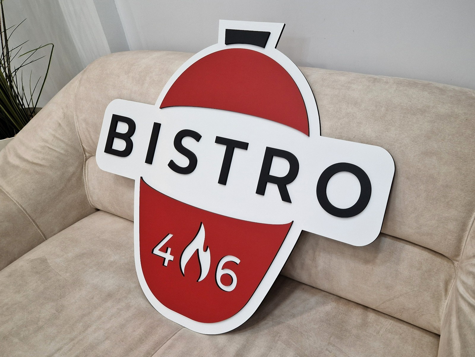 Dimensional Wooden Logo Wall Sign — Layered 3D, Hand Painted, LED Optional