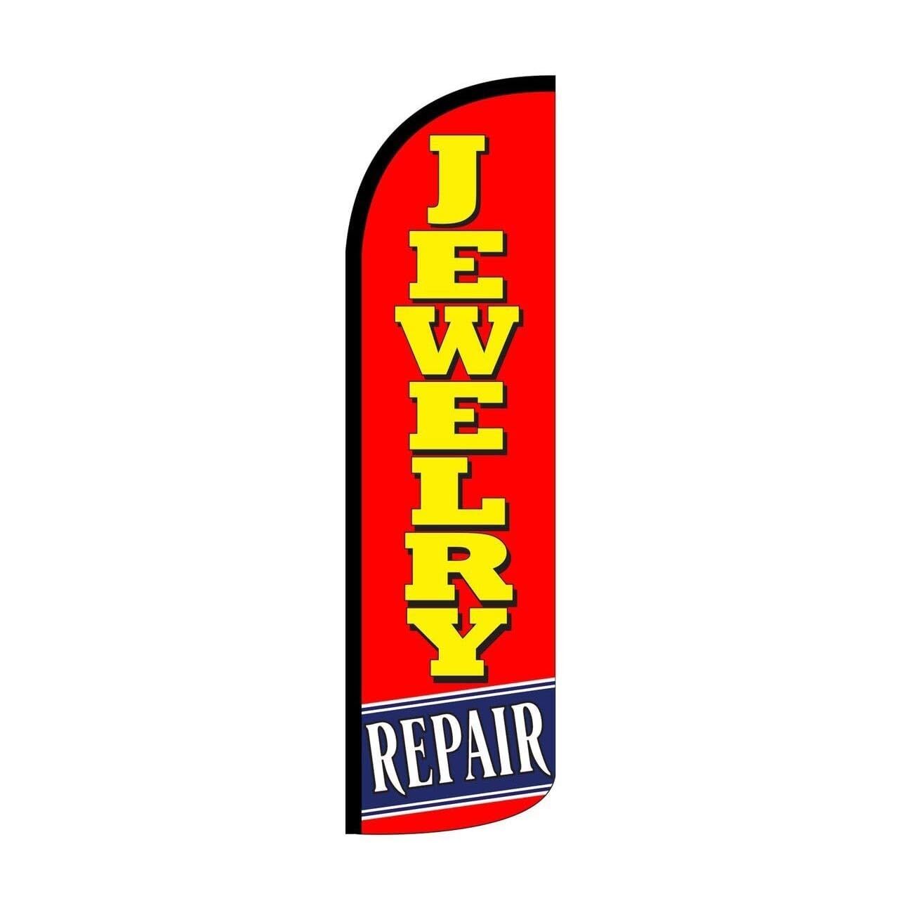 Jewelry Repair Swooper Flutter Feather Flag | 3ft W x 11.5ft Tall