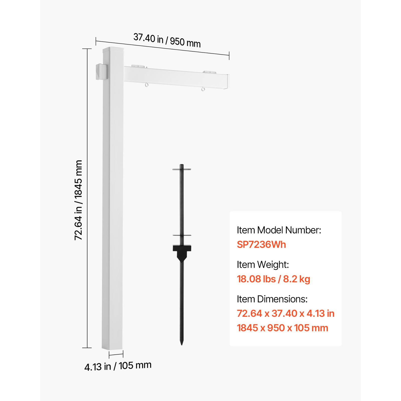 Uimoso PVC Real Estate Sign Post 6 ft Yard Holder for Open House Display