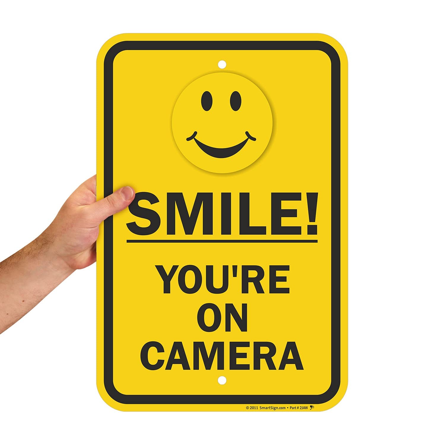 Smile You’re On Camera Sign 12×18 inch Aluminum Security Warning Sign