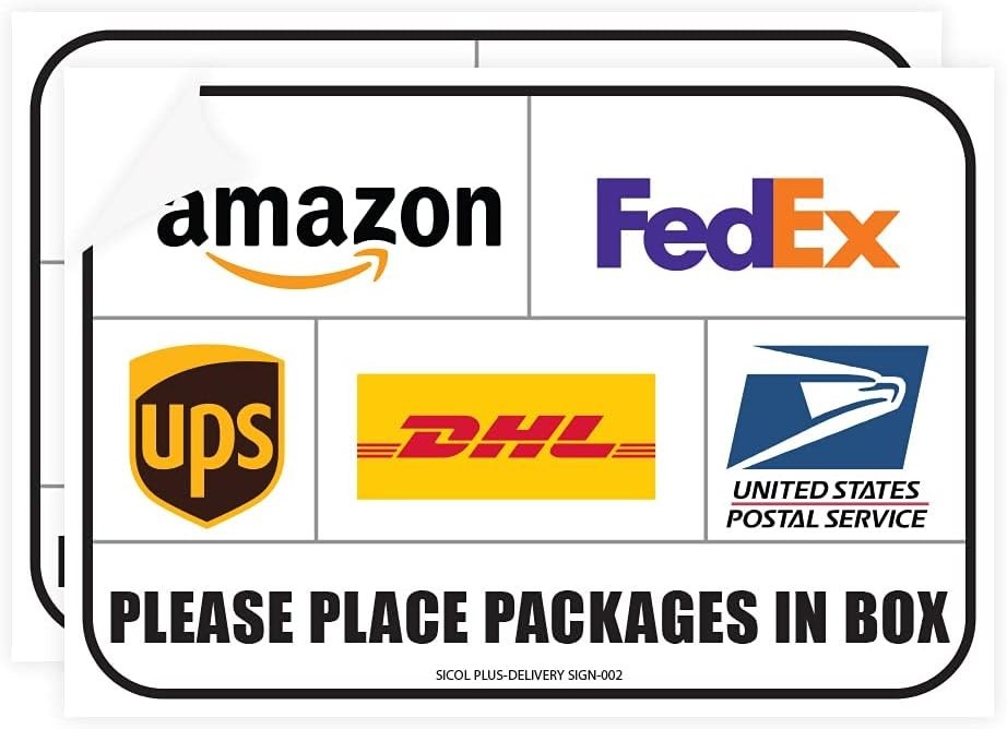 Easily Visible Package Instructions – 10×7 Inches Delivery Signs, Set of 2