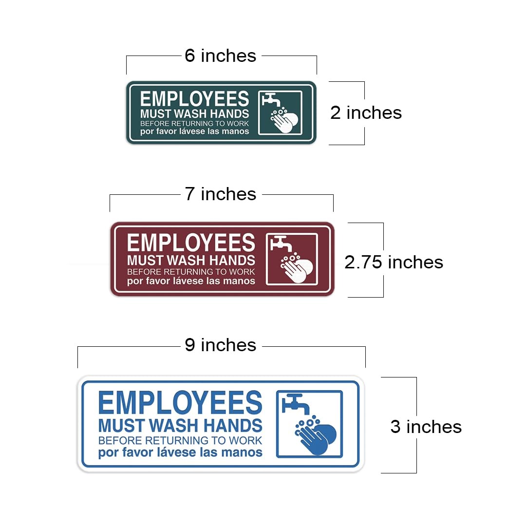 All Quality Standard Employees Must Wash Hands Door/Wall Sign – Red/Gold –
