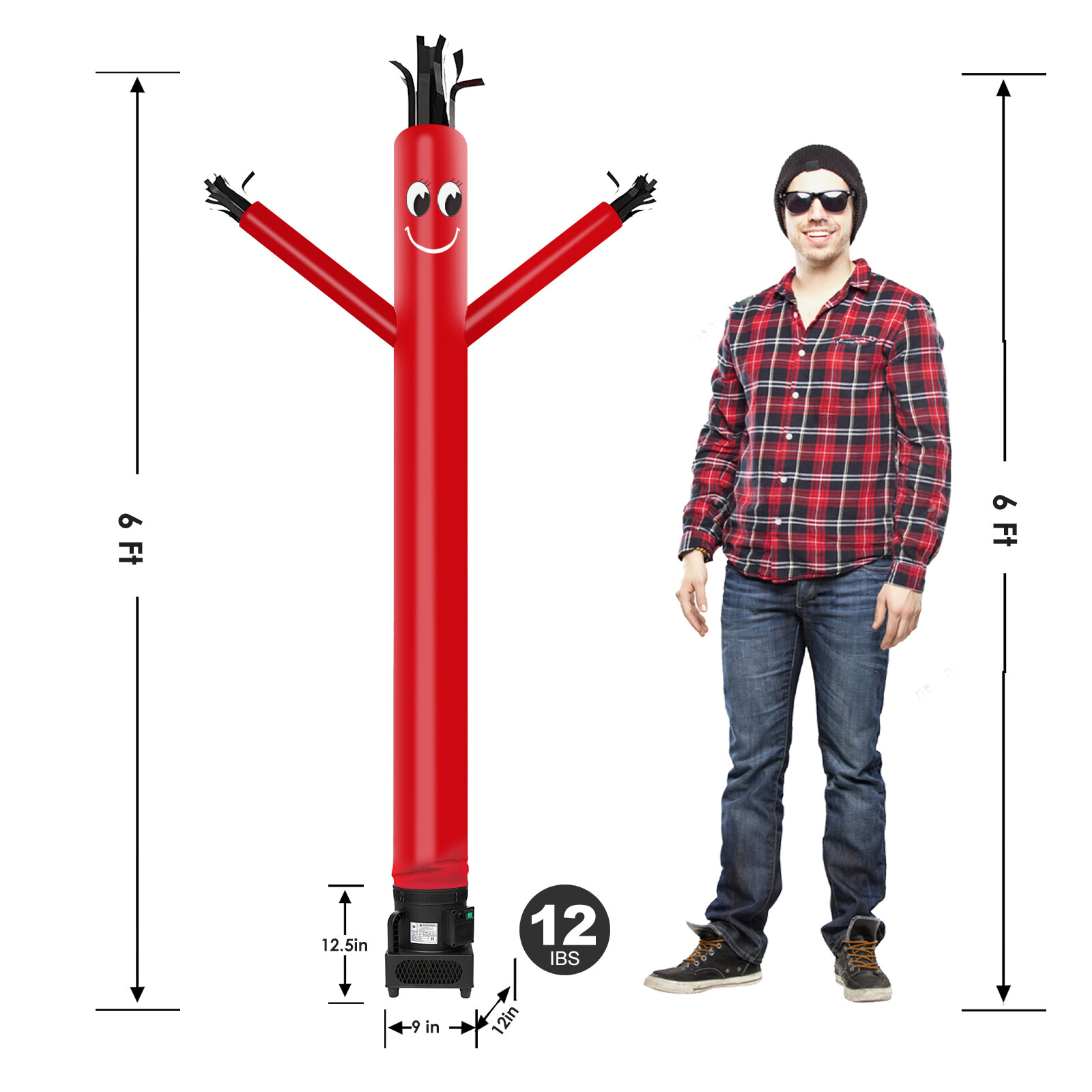 MOUNTO 6FT Inflatable Puppet Dancer with 1/4 HP Blower – Complete Set for Events