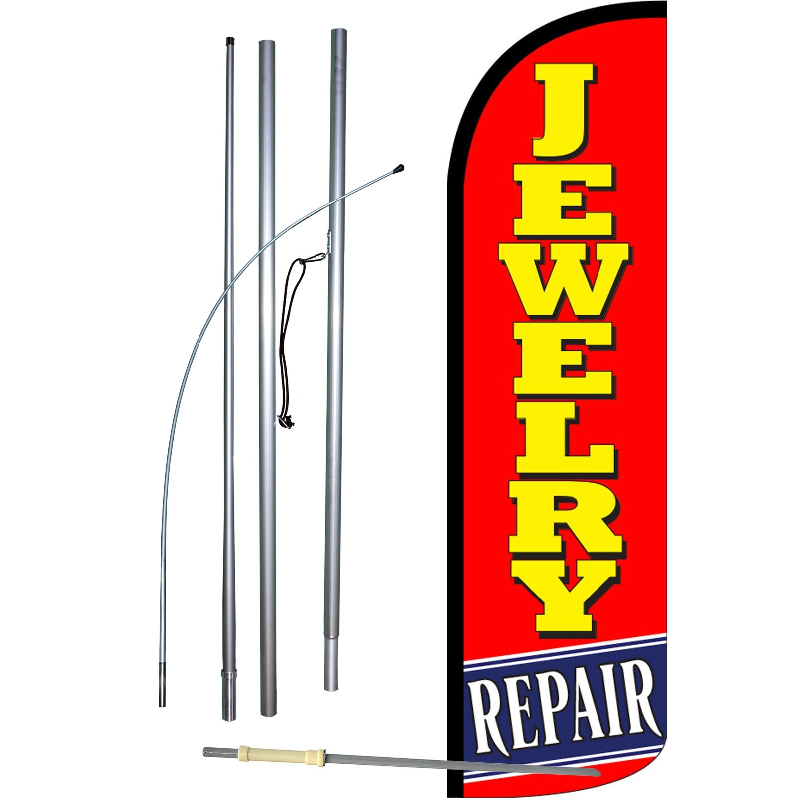 JEWELRY REPAIR Flutter Feather Flag Sign Banner 30% Wider SUPER SWOOPER