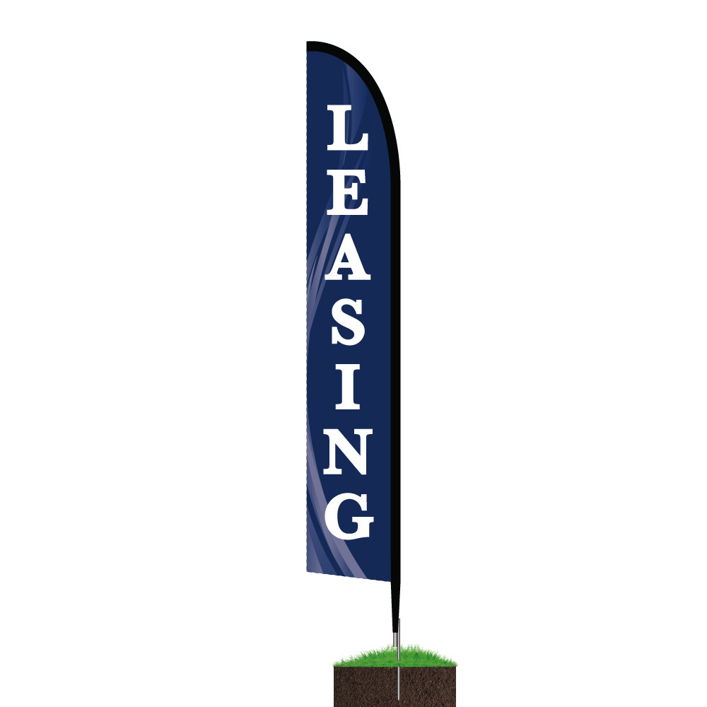 Double Sided Feather Flag Kit 14ft Leasing Office Real Estate Apartment Car Sale