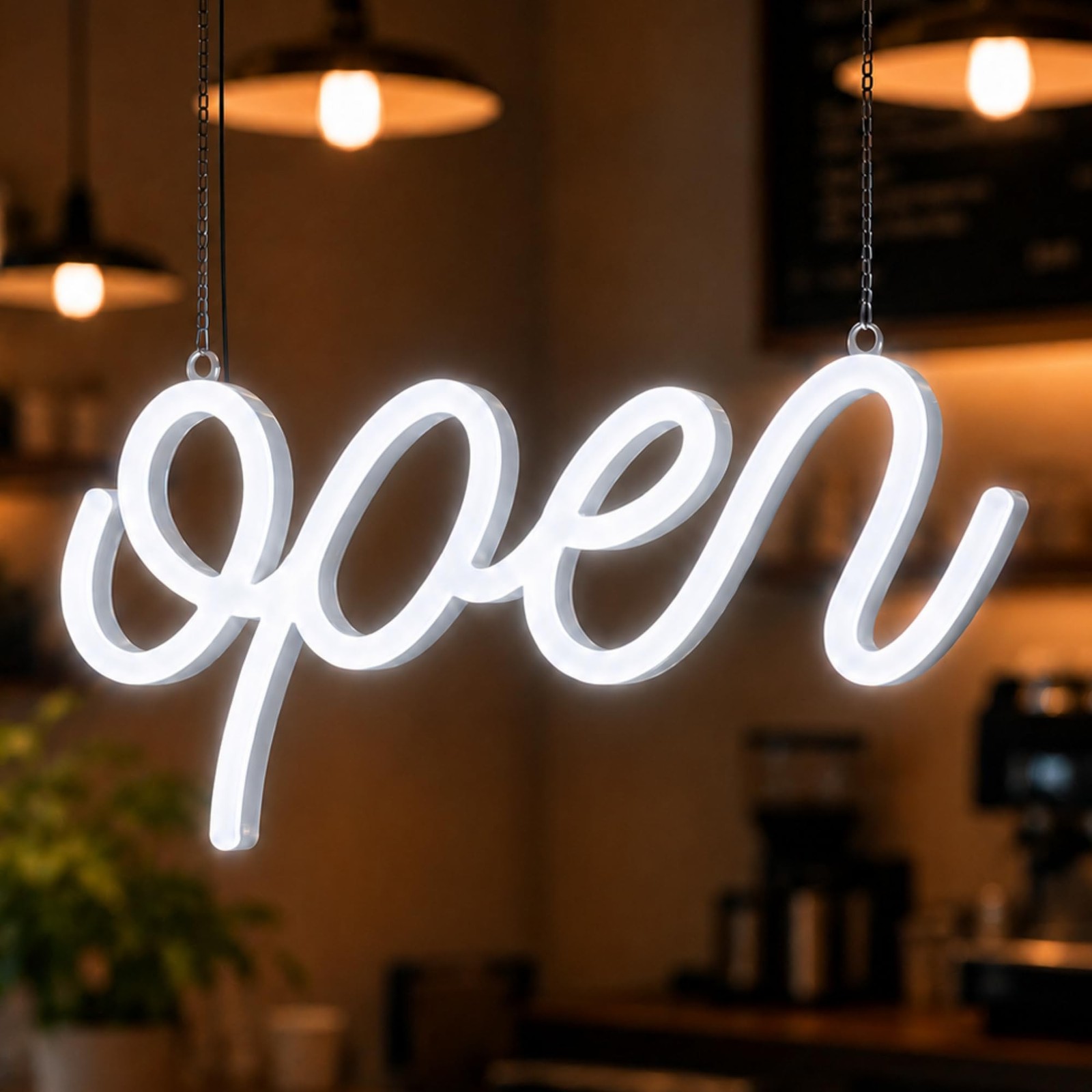 HiNeon LED Neon Open Sign for Business 15x7in w/ON/OFF Switch, Bright Lighted…