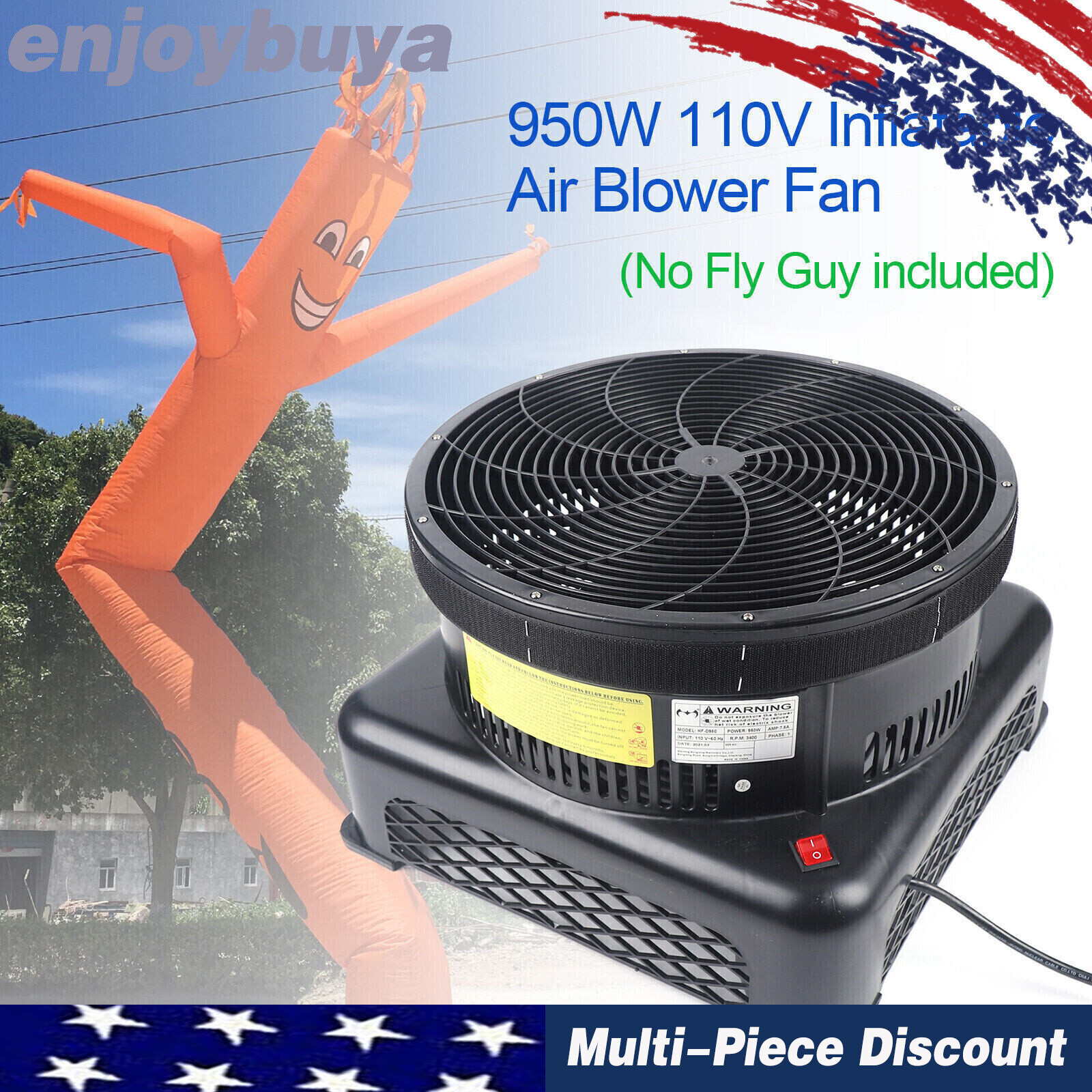 950W Air Puppet Blower Fan for Inflatable Dancer Tube Wacky Wavy Promotional Man