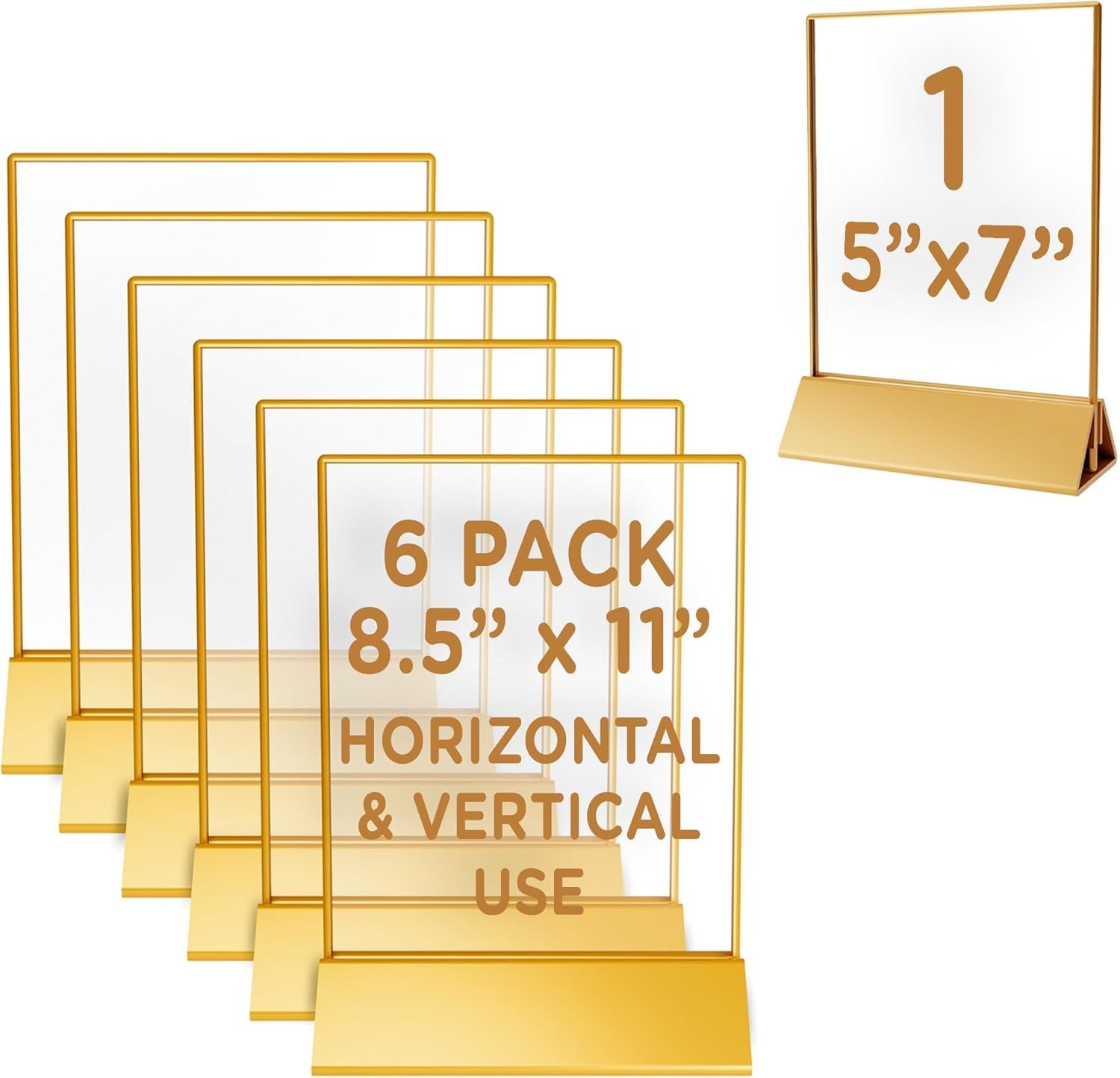 Acrylic Sign Holder 6 Pack 8.5×11 Plus 1 (Pack of 7), clear No Box