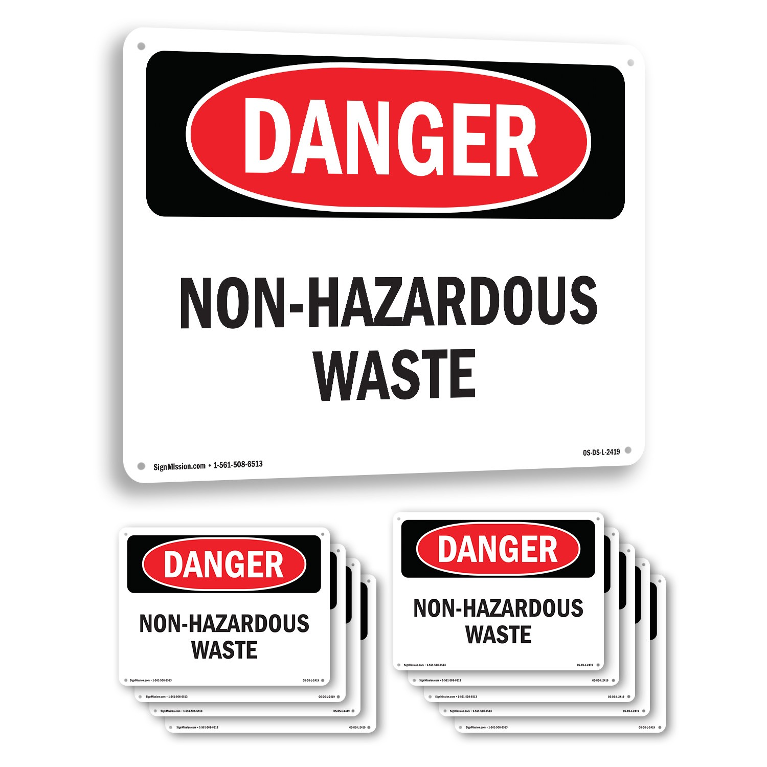 Non OSHA Danger Sign Metal, Plastic, Or Decal – 5 or 10 Pack