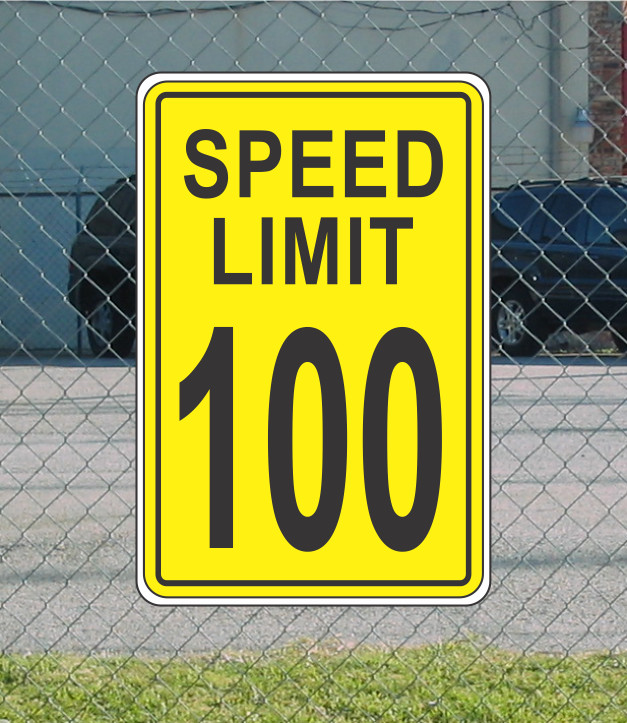 Yellow Speed Limit 100 Metal Sign for Street Road Highway Parking Lot 12×18″ mph