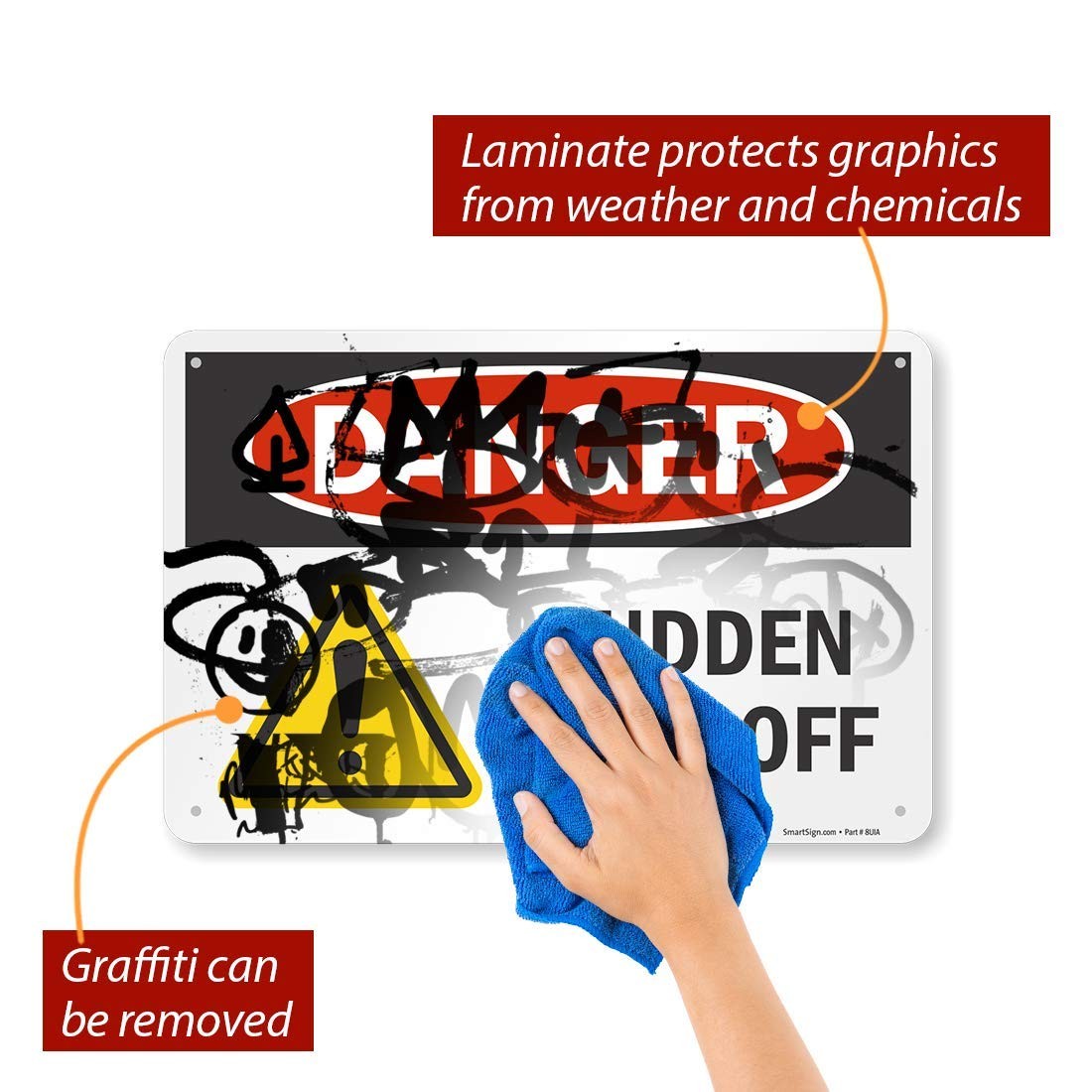 Danger Sudden Drop Off Sign 12×18 Inch Aluminum Safety Warning Metal Notice