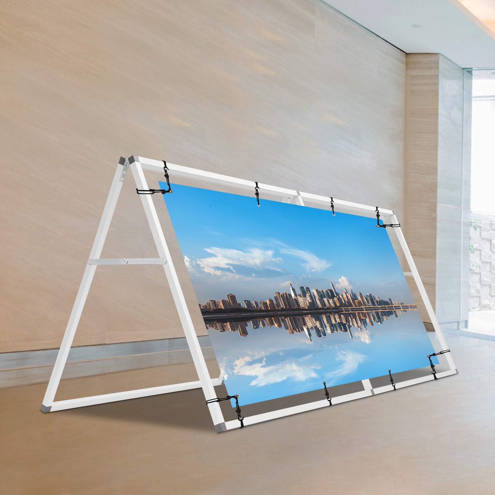Large Poster Stand Double Sided Floor Standing A-Shaped Sign Holder 7x3ft NEW