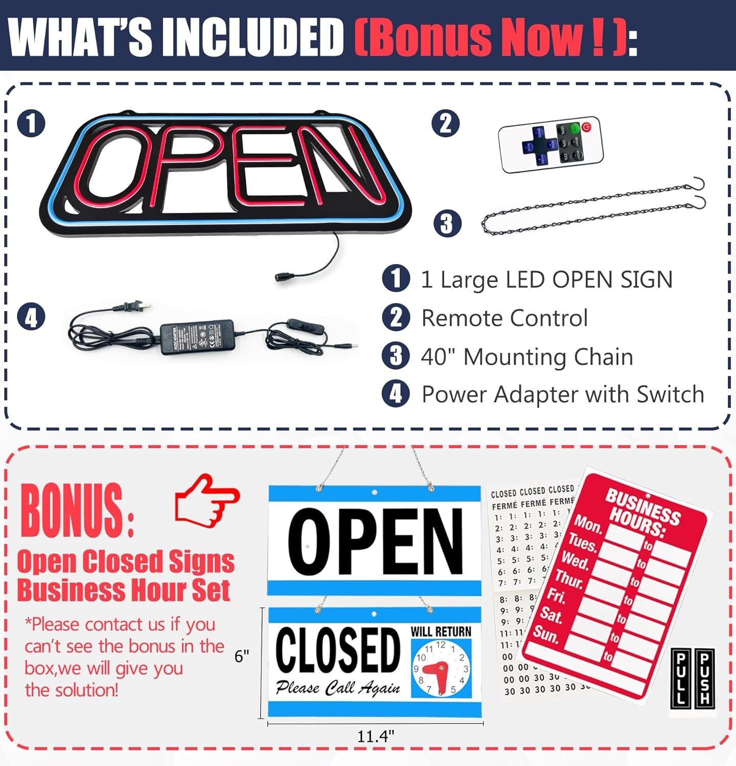Open Signs for Business,32×16 inch Large Bright Open Sign Neon Led Lighted,Remot