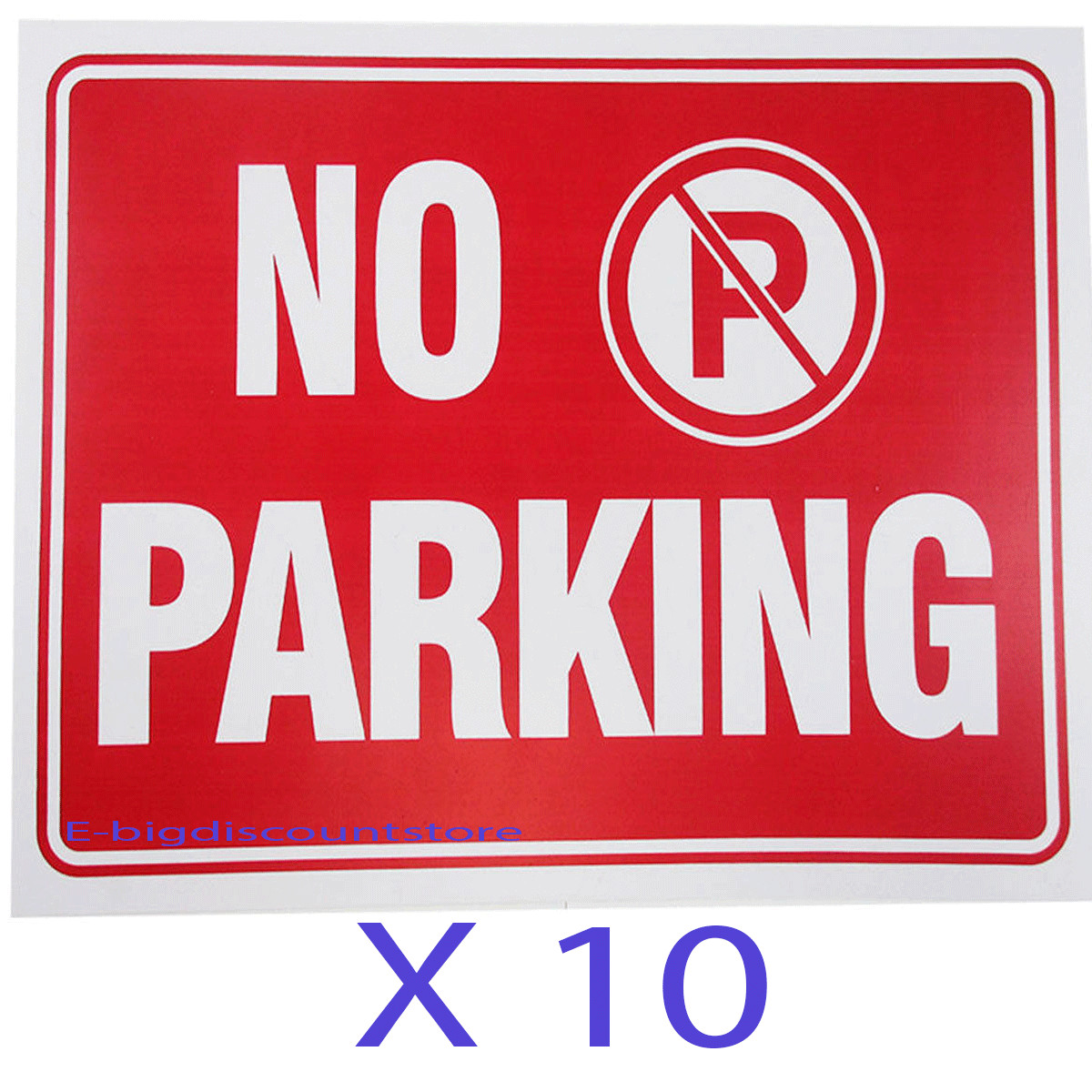 10Pcs ” No Parking ” 9″ x 12″ Red & White Flexible Plastic Sign BAZIC S-14