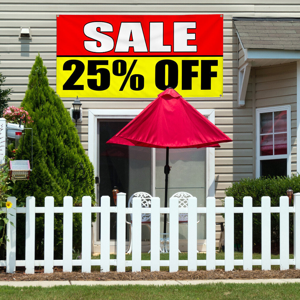 Vinyl Banner Multiple Sizes Sale 25% off Promotion Business Business Outdoor