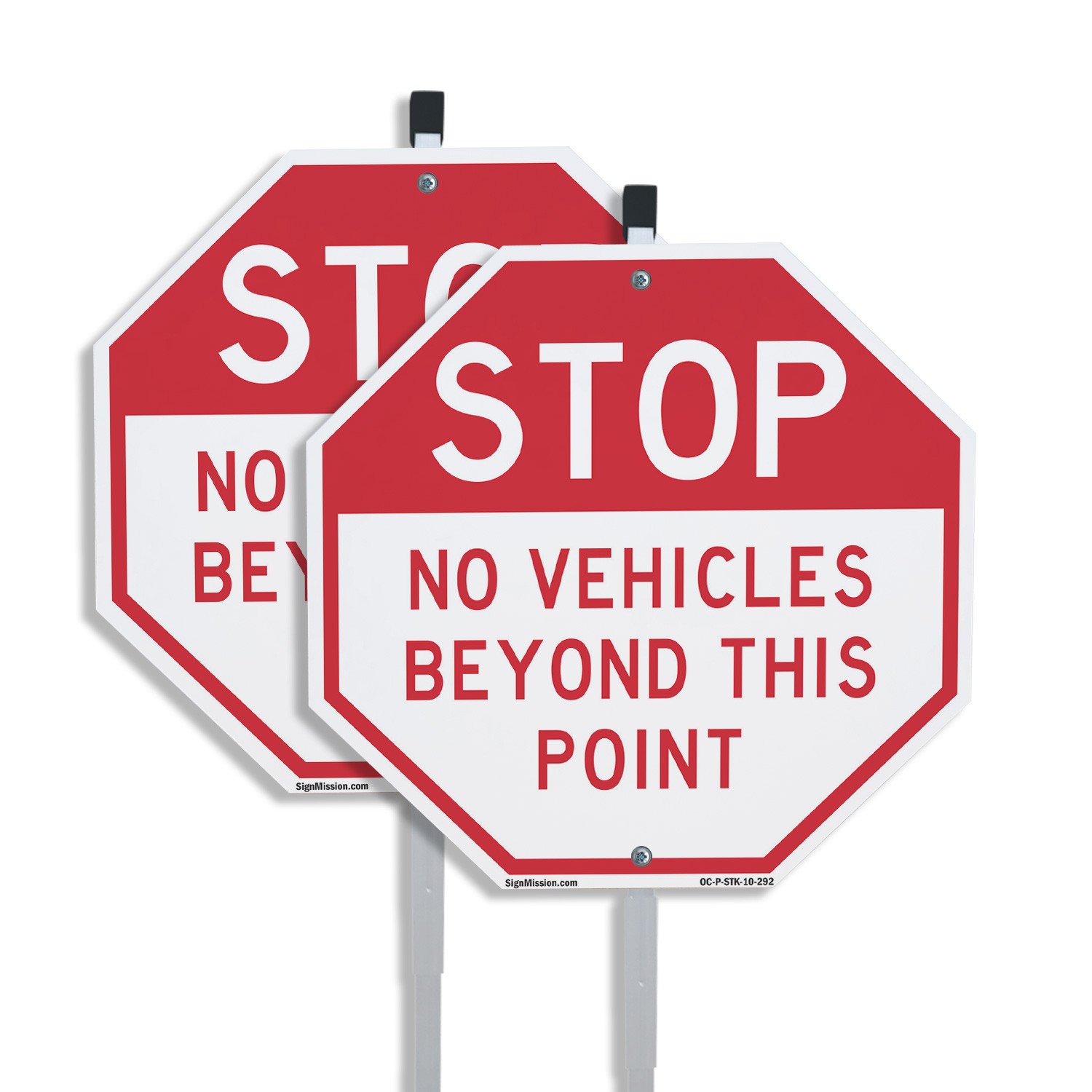 Stop No Vehicles Beyond This Poin Octagon Sign With Stake Weather Resistant
