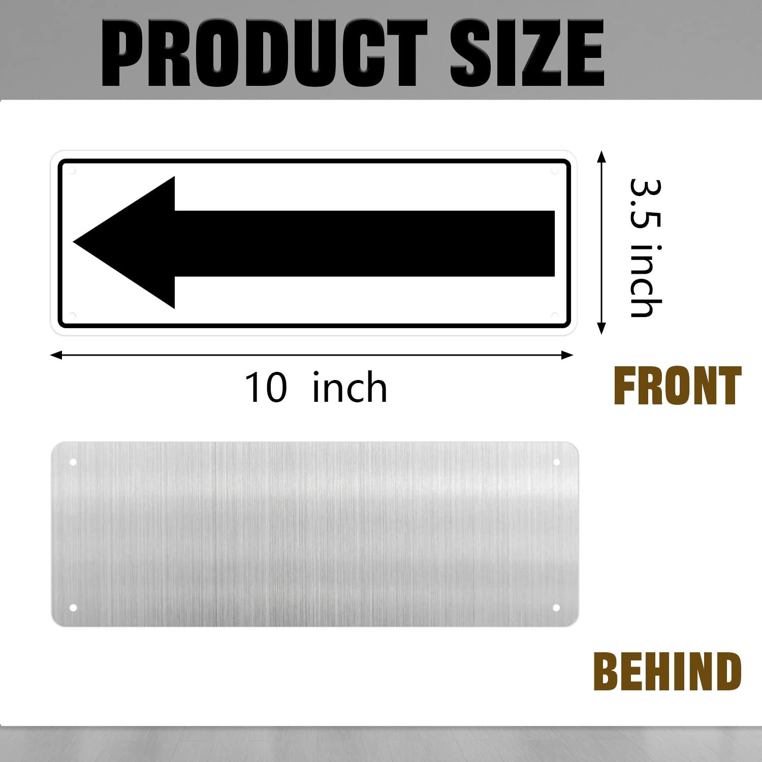 6 Pack Arrow Sign 10 x 3.5 Inch Black and White Metal Aluminum Reflective Arr…