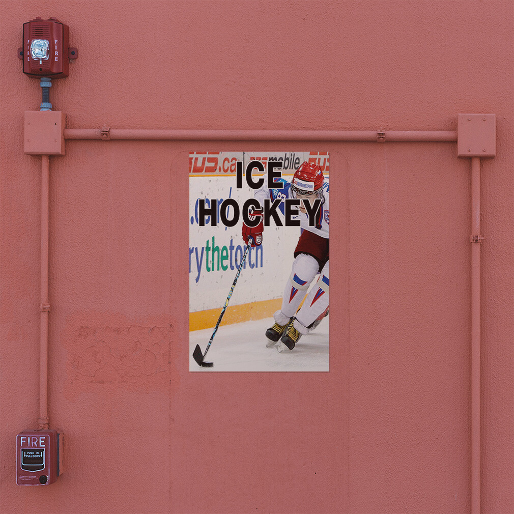 Door Decals Vertical Vinyl Stickers Multiple Sizes Ice Hockey Sports Vinyl