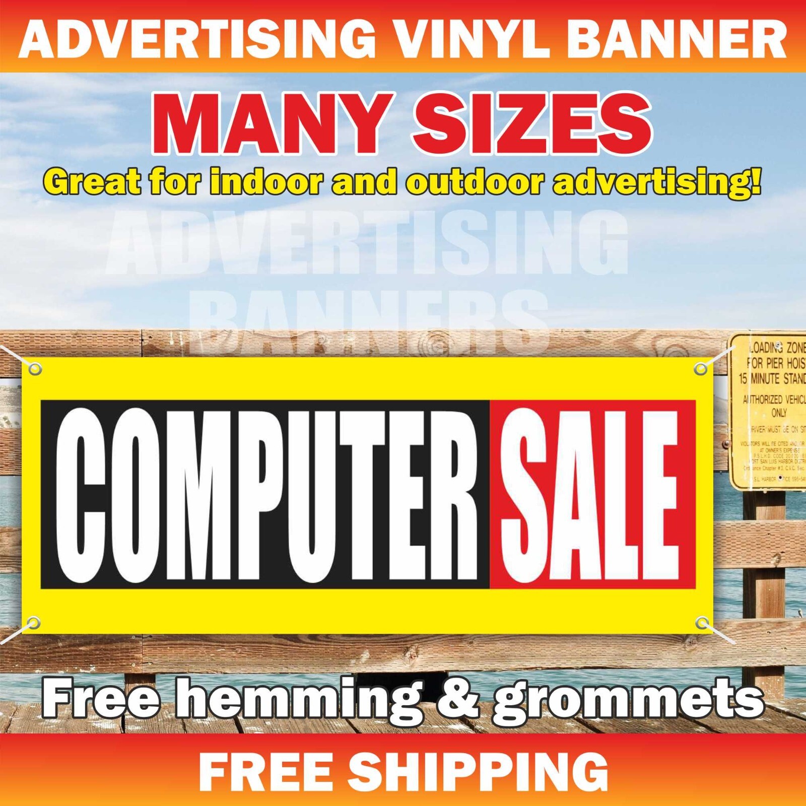 COMPUTER SALE Advertising Banner Vinyl Mesh Sign Store Electronics Shop Sale
