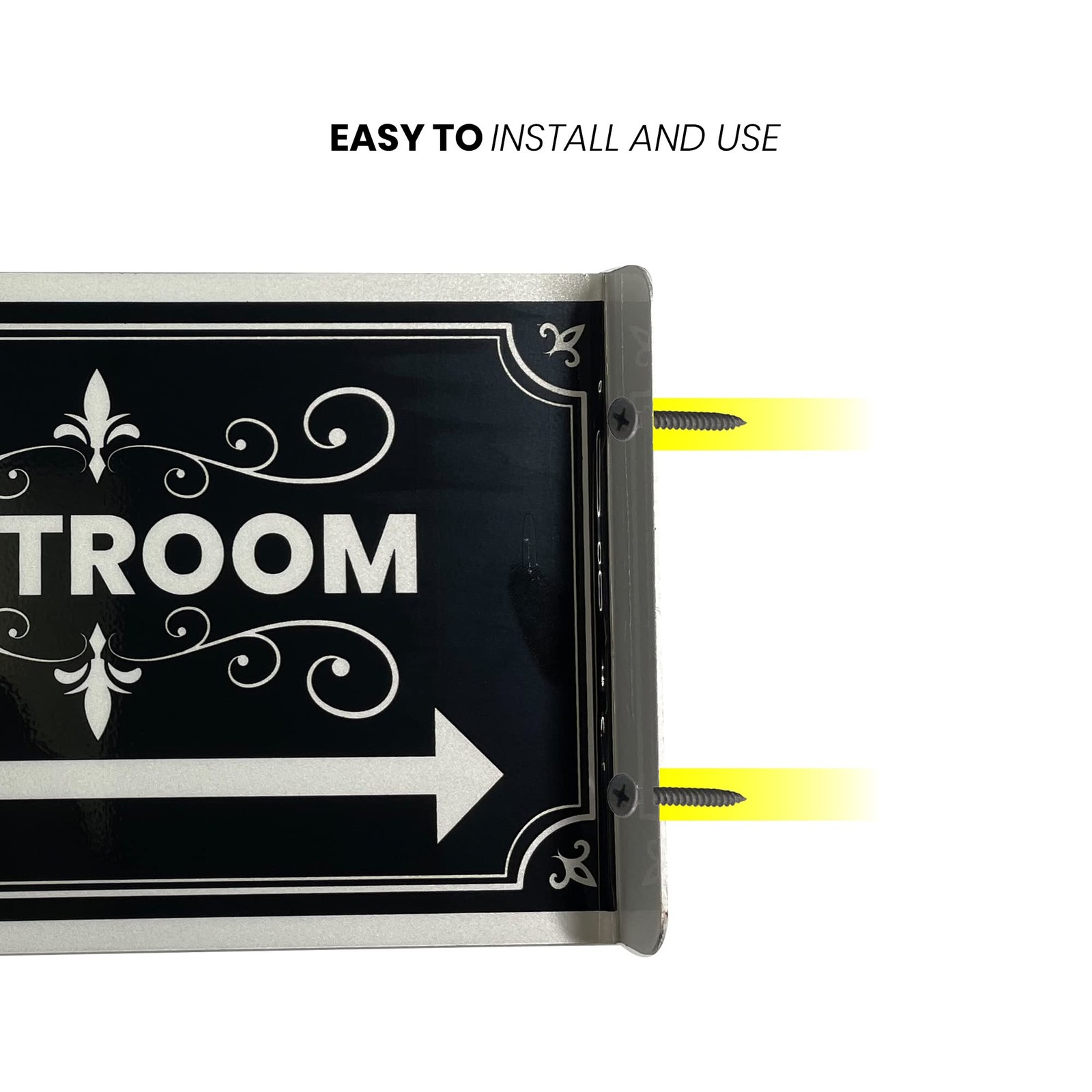 Double Sided Aluminum Metal Restroom Bathroom Signs 12×5.5 Inch 2 PCS