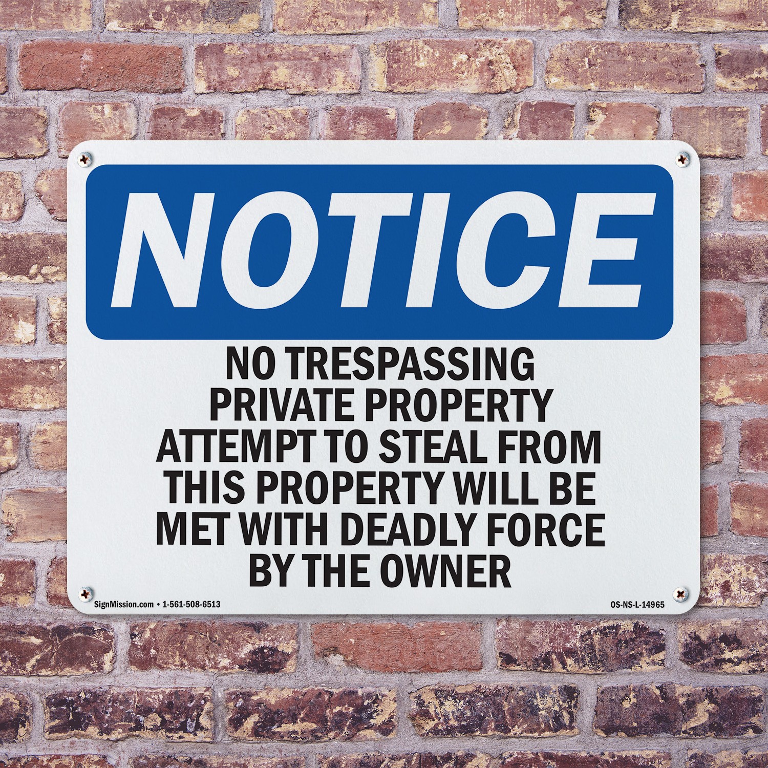 No Trespassing Private Property Attempts OSHA Notice Sign, Decal 5 or 10 Pack