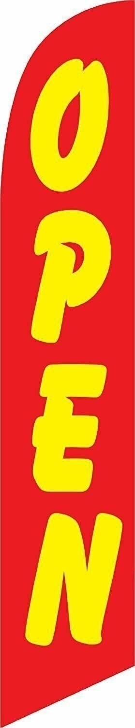 12ft x 2.5ft Open (red/yellow) Replacement Feather Swooper Banner Flag – FLAG…