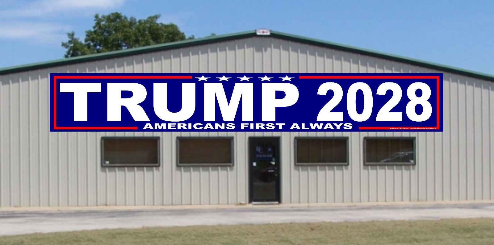 TRUMP 2028 Americans First Always -HUGE Banners-3 Choices Blu Rd Wh-45 Sizes-USA