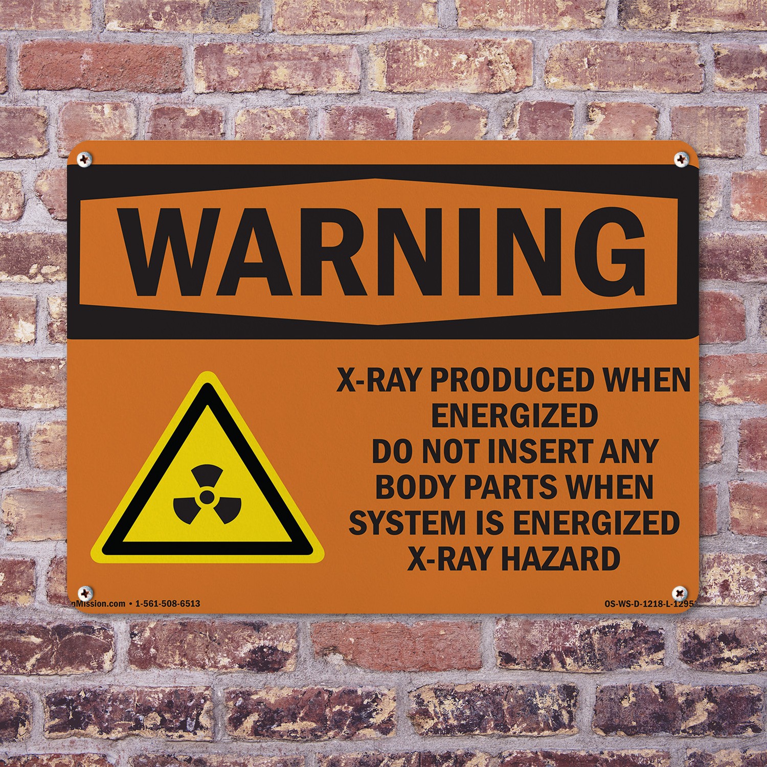 X-Ray Produce When Energized With Symbol OSHA WARNING Sign, Decal 5 or 10 Pack