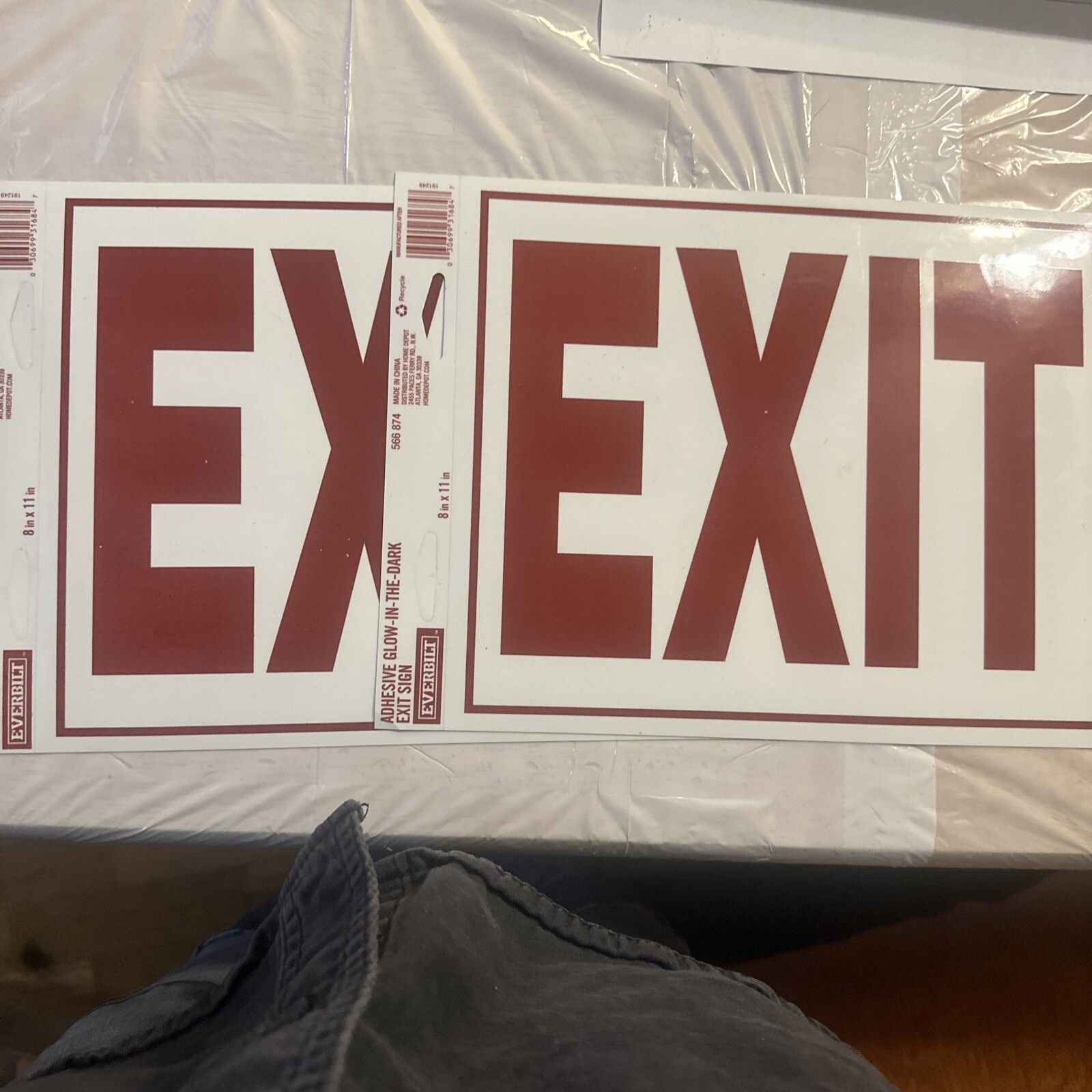 8 In. X 11 In. Glow-In-The-Dark Exit Sign
