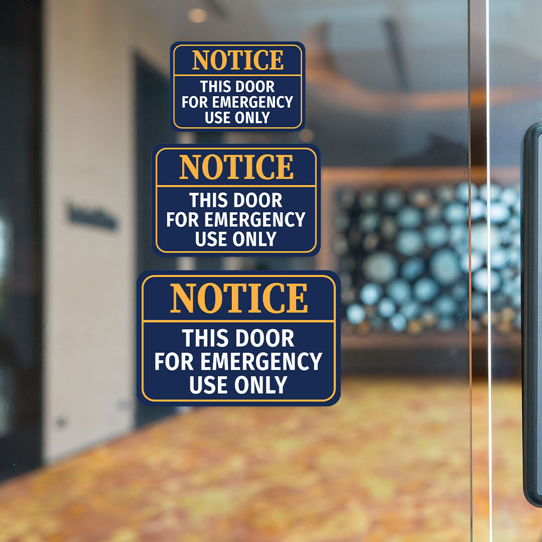 Classic Framed Plus Notice This Door For Emergency Use Only Door or Wall Sign