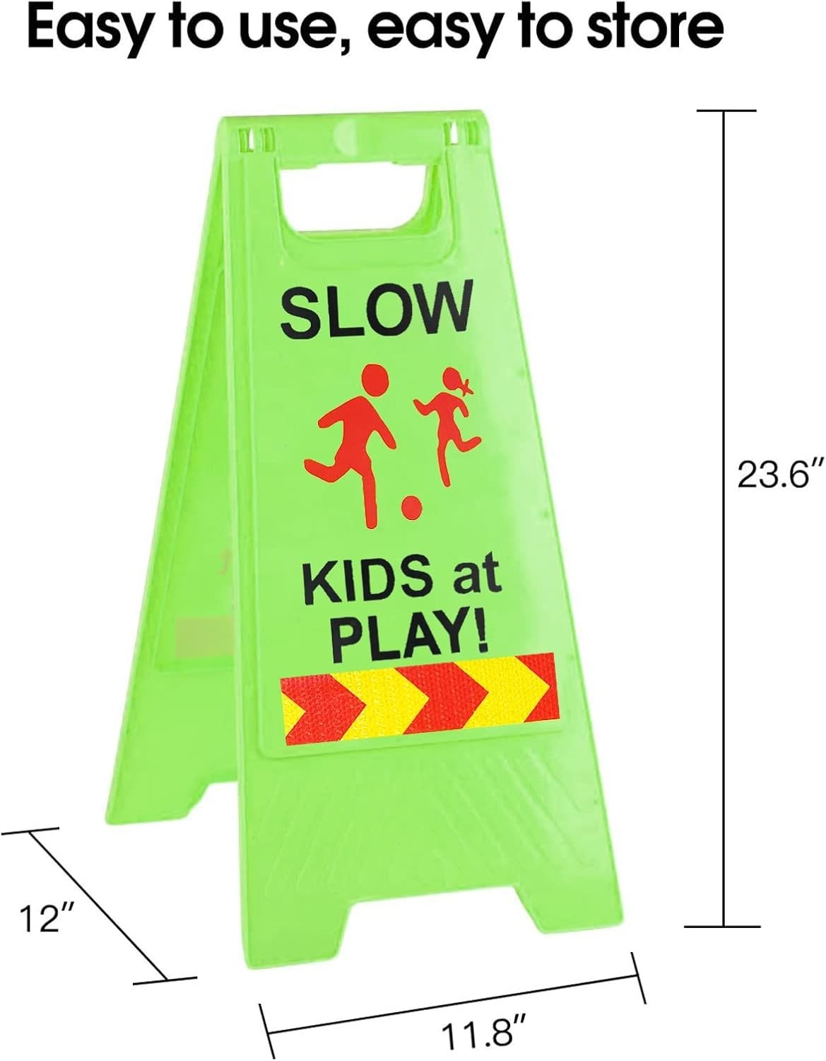 Slow Signs for Street, Double-Sided Text and Graphics with Reflective Tape, C…