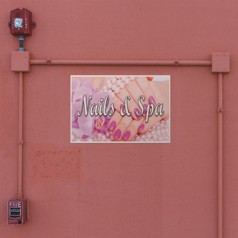Decal Stickers Nails& Spa Business B Vinyl Store Sign Label Business