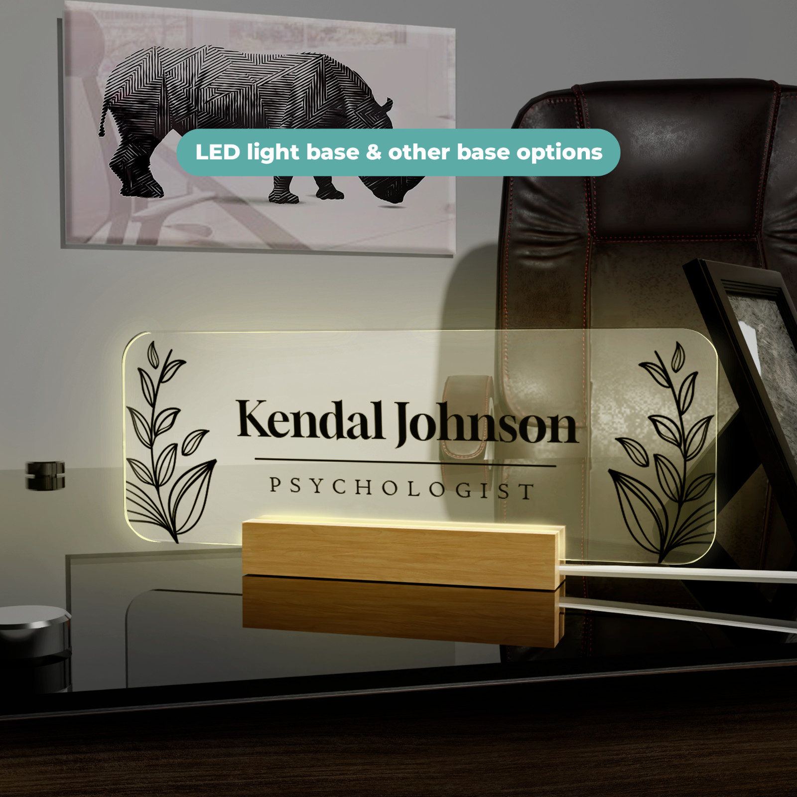 Acrylic Desk Name Plate Personalized I Custom Acrylic Sign I Name Plate for Desk
