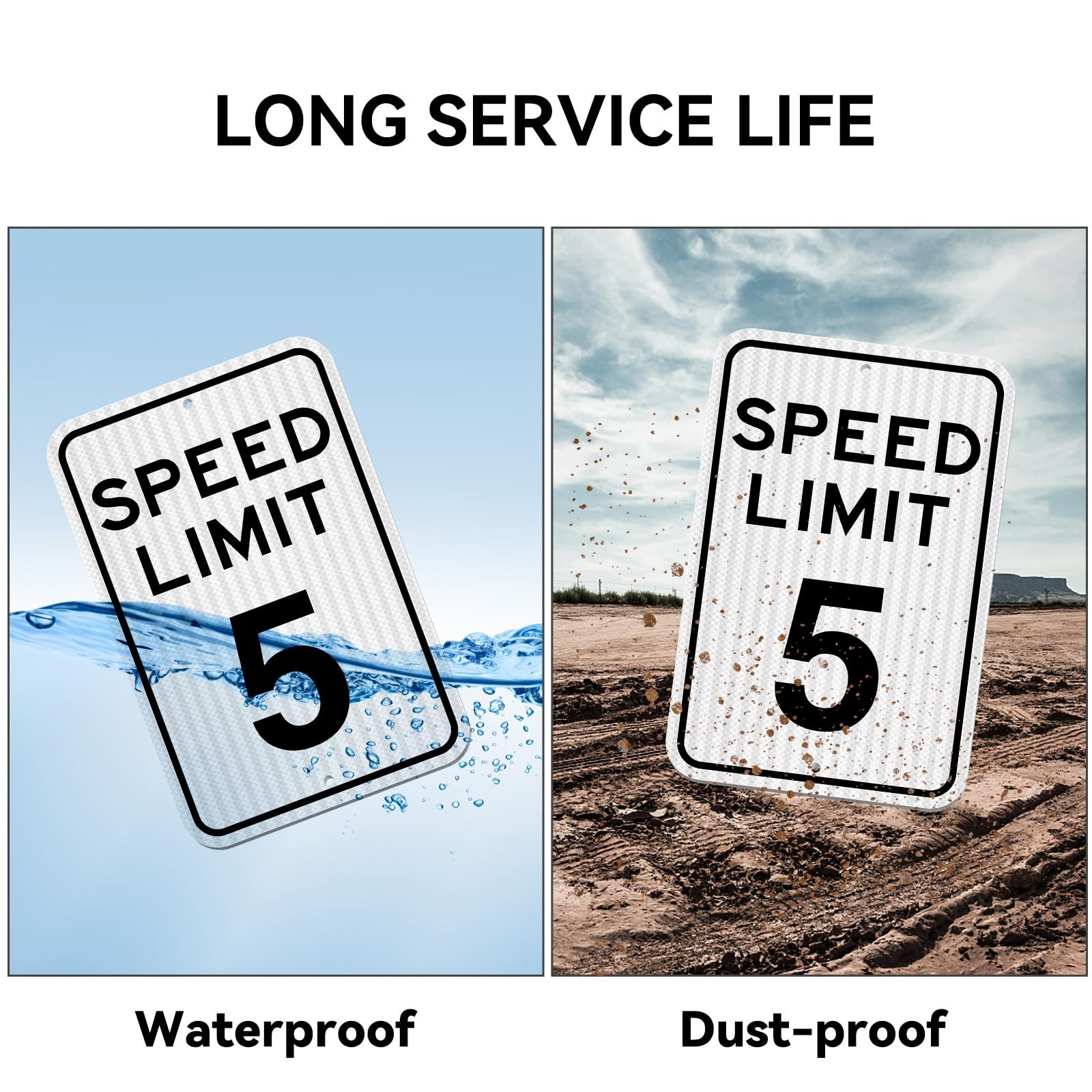 Speed ​​Limit Sign 5 MPH Slow Down Traffic Sign 12 x 18 Reflective 40Mil