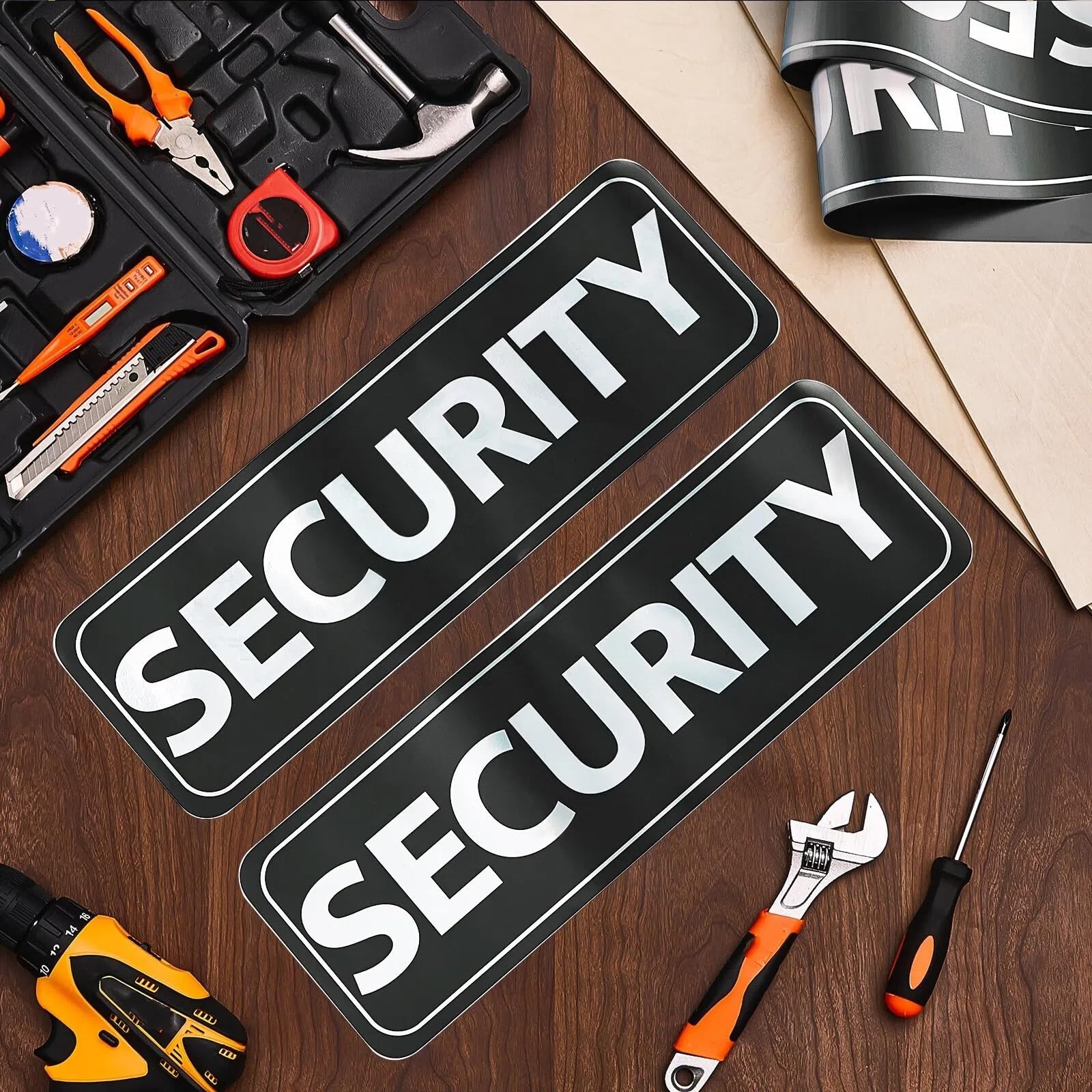 4 Pcs Reflective Magnetic Security Signs for Vehicles – Heavy Duty Waterproof Pa