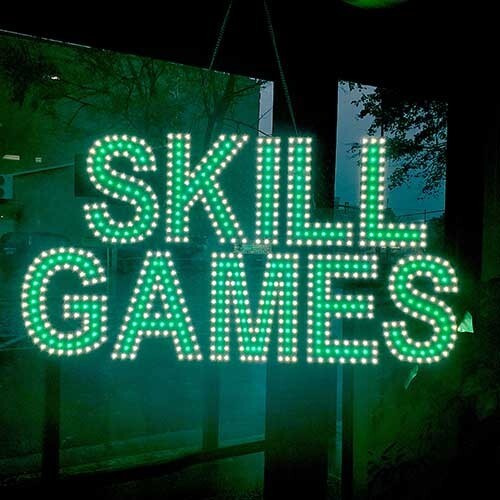 Beautiful LED White & Green Color Skill Games Sign – 30″ X 16″