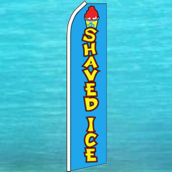 SHAVED ICE FLUTTER FLAG Food Concession Advertising Sign Feather Swooper Banner